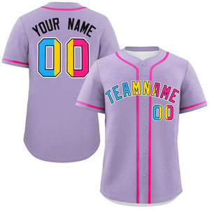 Custom Light Purple Pansexuality For Pride Month Classic Style Authentic Baseball Jersey