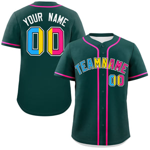 Custom Midnight Green Pansexuality For Pride Month Classic Style Authentic Baseball Jersey