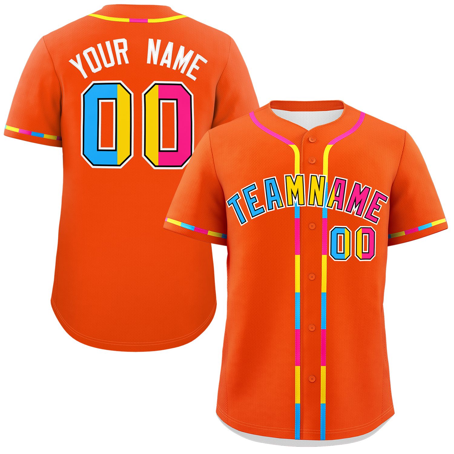 Custom Orange Pansexuality For Pride Month Classic Style Authentic Baseball Jersey