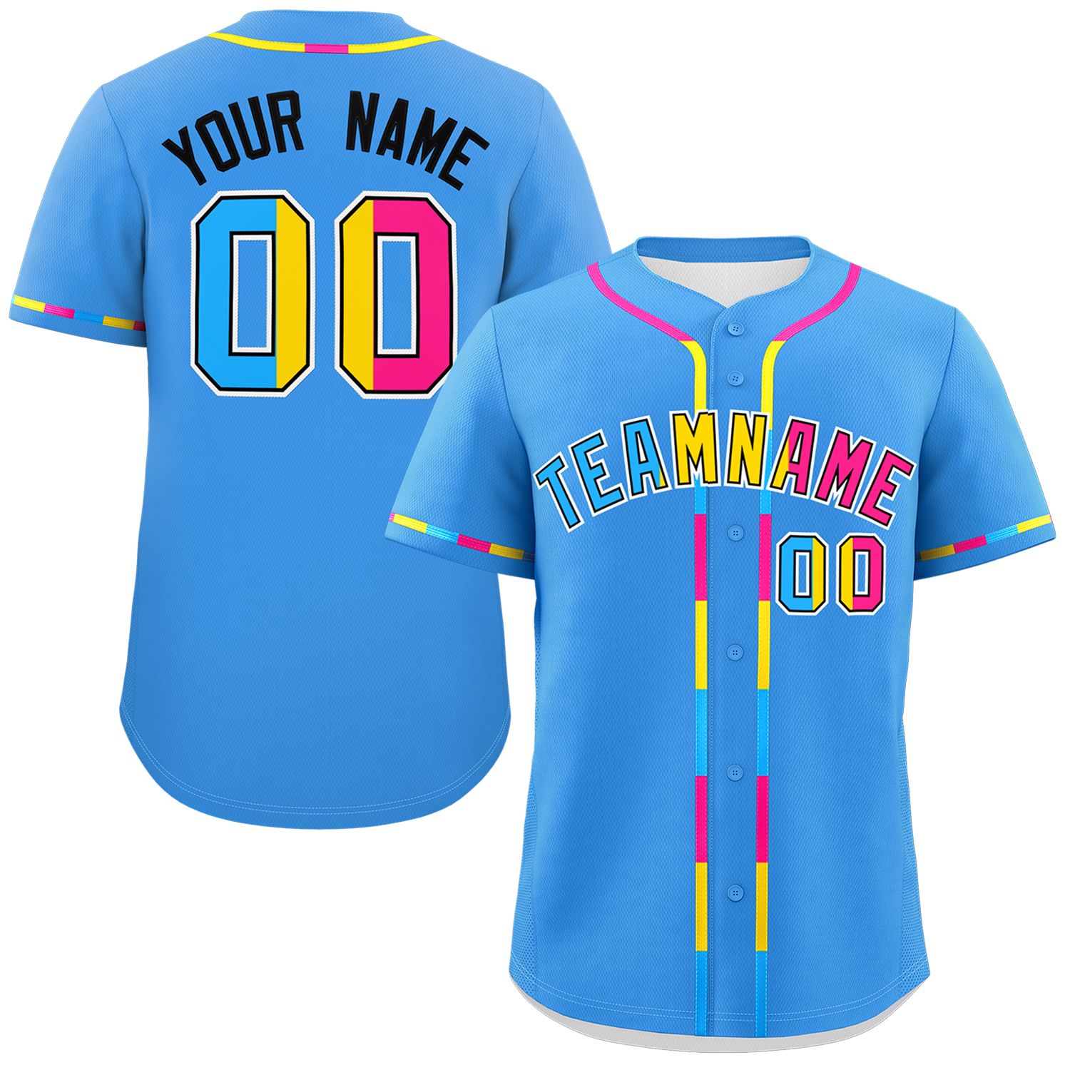 Custom Powder Blue Pansexuality For Pride Month Classic Style Authentic Baseball Jersey