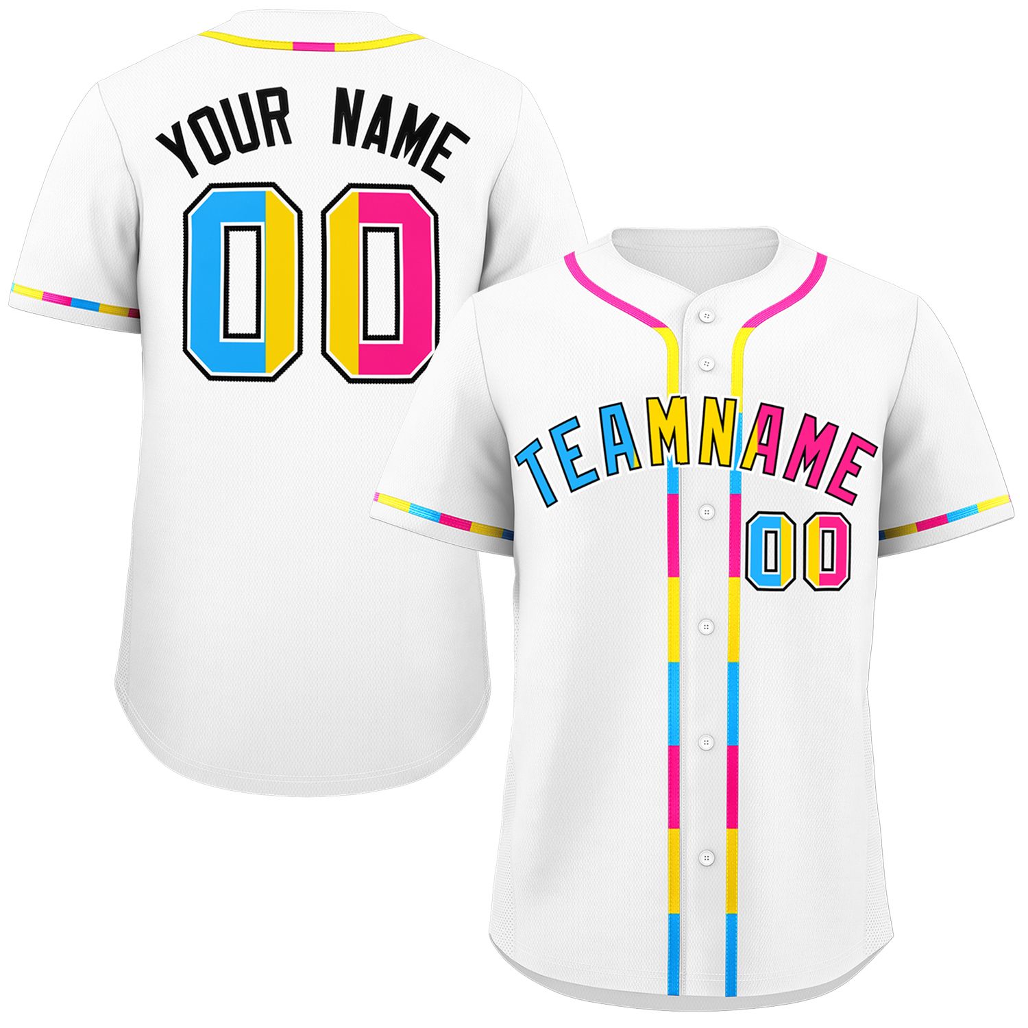 Custom White Pansexuality For Pride Month Classic Style Authentic Baseball Jersey