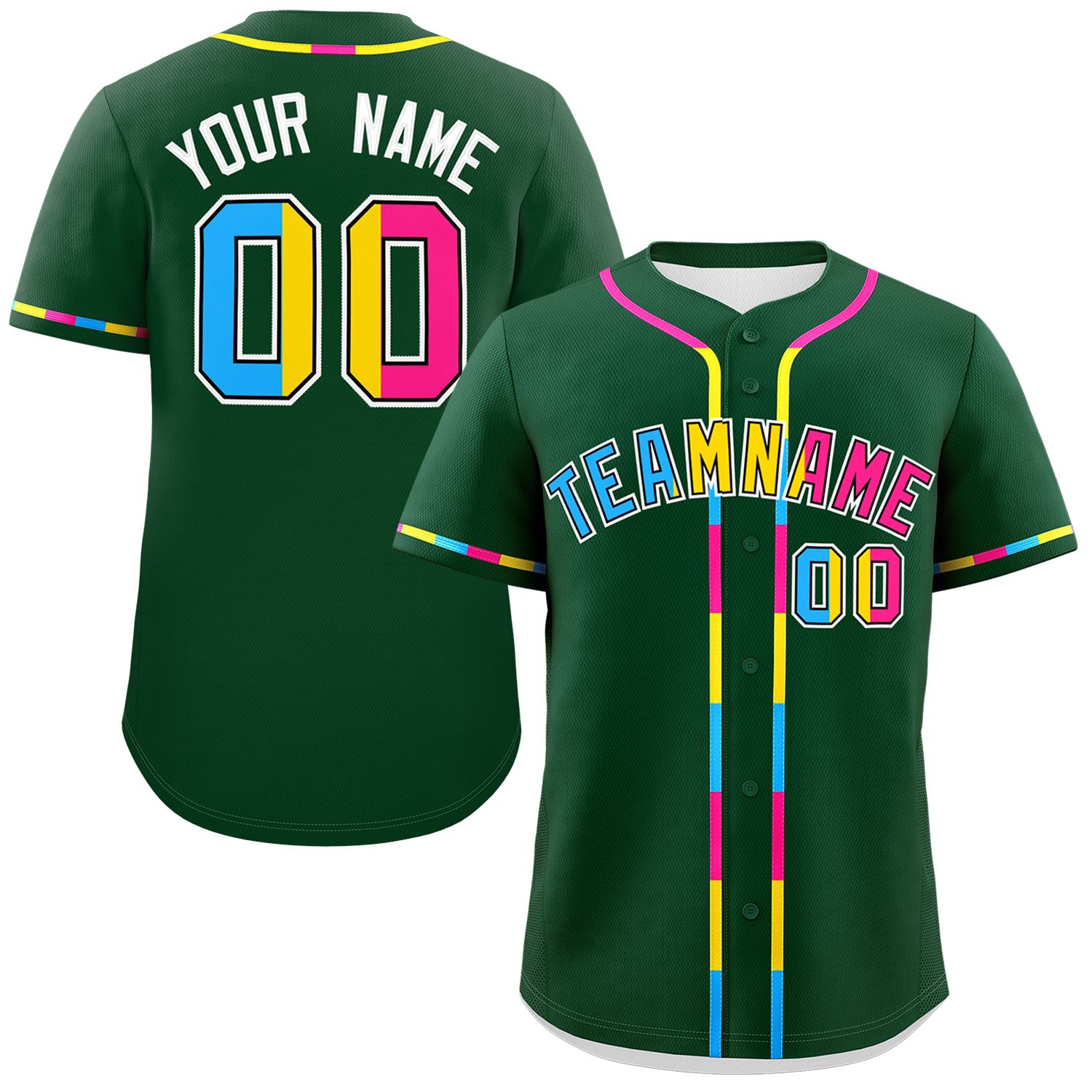 Custom Green Pansexuality For Pride Month Classic Style Authentic Baseball Jersey