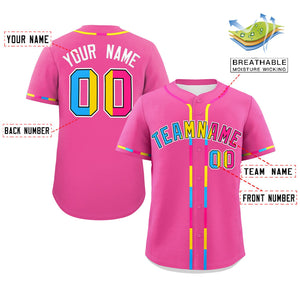 Custom Pink Pansexuality For Pride Month Classic Style Authentic Baseball Jersey