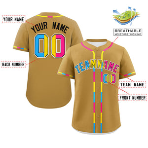 Custom Old Gold Pansexuality For Pride Month Classic Style Authentic Baseball Jersey