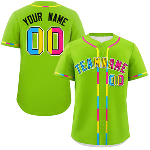 Custom Neon Green Pansexuality For Pride Month Classic Style Authentic Baseball Jersey