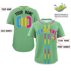 Custom Light Green Pansexuality For Pride Month Classic Style Authentic Baseball Jersey