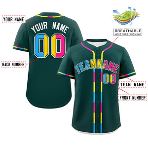 Custom Midnight Green Pansexuality For Pride Month Classic Style Authentic Baseball Jersey