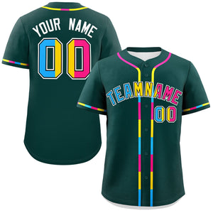 Custom Midnight Green Pansexuality For Pride Month Classic Style Authentic Baseball Jersey