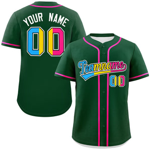 Custom Green Pansexuality For Pride Month Classic Style Authentic Baseball Jersey