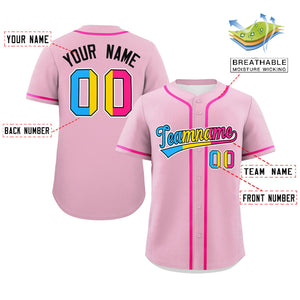 Custom Light Pink Pansexuality For Pride Month Classic Style Authentic Baseball Jersey