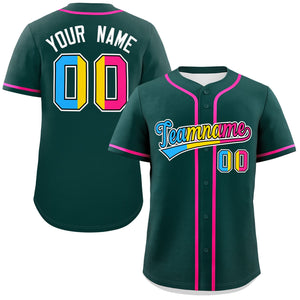 Custom Midnight Green Pansexuality For Pride Month Classic Style Authentic Baseball Jersey