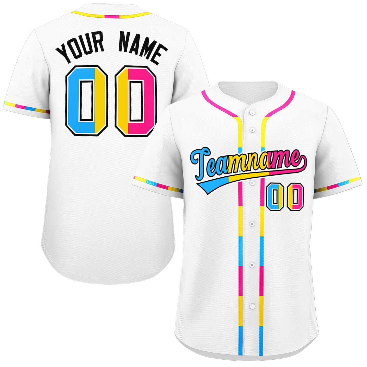 Custom White Pansexuality For Pride Month Classic Style Authentic Baseball Jersey