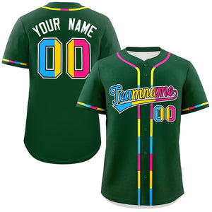 Custom Green Pansexuality For Pride Month Classic Style Authentic Baseball Jersey