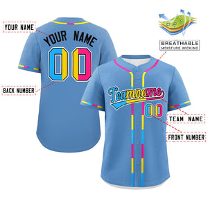 Custom Light Blue Pansexuality For Pride Month Classic Style Authentic Baseball Jersey