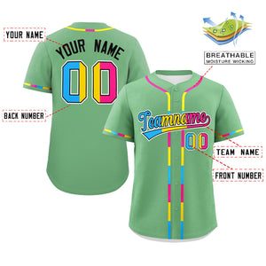 Custom Light Green Pansexuality For Pride Month Classic Style Authentic Baseball Jersey