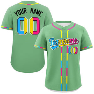 Custom Light Green Pansexuality For Pride Month Classic Style Authentic Baseball Jersey