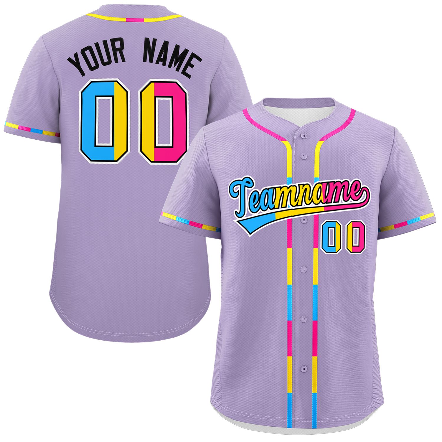 Custom Light Purple Pansexuality For Pride Month Classic Style Authentic Baseball Jersey