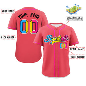 Custom Light Red Pansexuality For Pride Month Classic Style Authentic Baseball Jersey