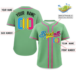 Custom Light Green Pansexuality For Pride Month Classic Style Authentic Baseball Jersey