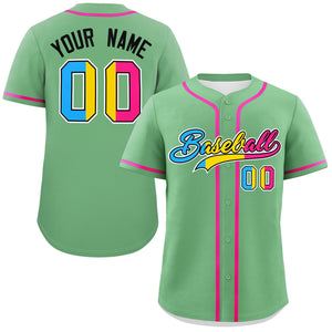 Custom Light Green Pansexuality For Pride Month Classic Style Authentic Baseball Jersey