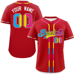 Custom Red Pansexuality For Pride Month Classic Style Authentic Baseball Jersey