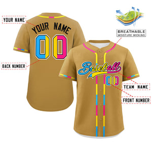 Custom Old Gold Pansexuality For Pride Month Classic Style Authentic Baseball Jersey