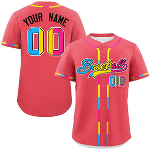 Custom Light Red Pansexuality For Pride Month Classic Style Authentic Baseball Jersey