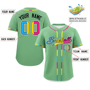 Custom Light Green Pansexuality For Pride Month Classic Style Authentic Baseball Jersey