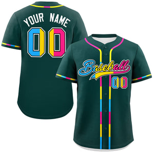 Custom Midnight Green Pansexuality For Pride Month Classic Style Authentic Baseball Jersey