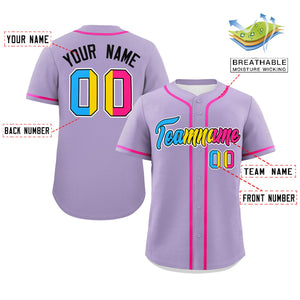 Custom Light Purple Pansexuality For Pride Month Classic Style Authentic Baseball Jersey