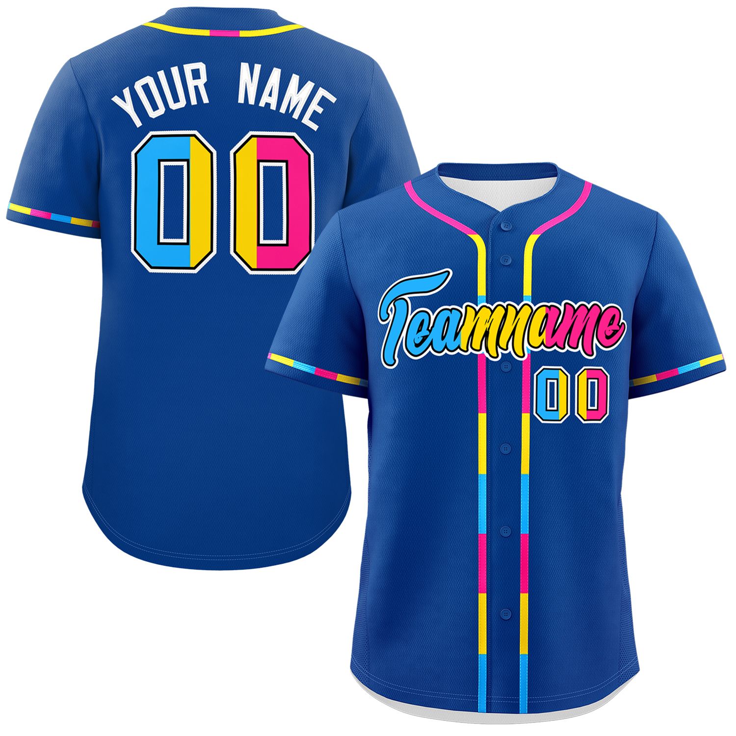 Custom Royal Pansexuality For Pride Month Classic Style Authentic Baseball Jersey