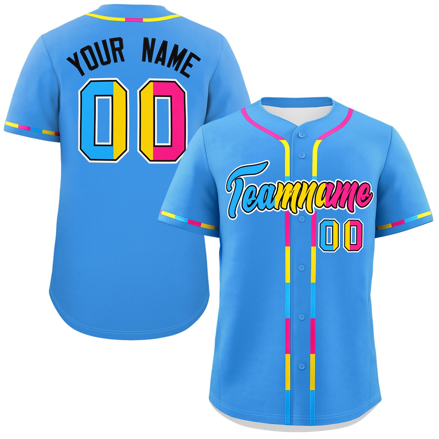 Custom Powder Blue Pansexuality For Pride Month Classic Style Authentic Baseball Jersey