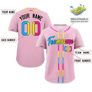 Custom Light Pink Pansexuality For Pride Month Classic Style Authentic Baseball Jersey