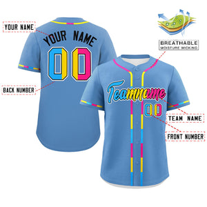 Custom Light Blue Pansexuality For Pride Month Classic Style Authentic Baseball Jersey