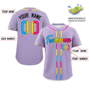 Custom Light Purple Pansexuality For Pride Month Classic Style Authentic Baseball Jersey