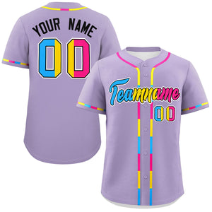 Custom Light Purple Pansexuality For Pride Month Classic Style Authentic Baseball Jersey