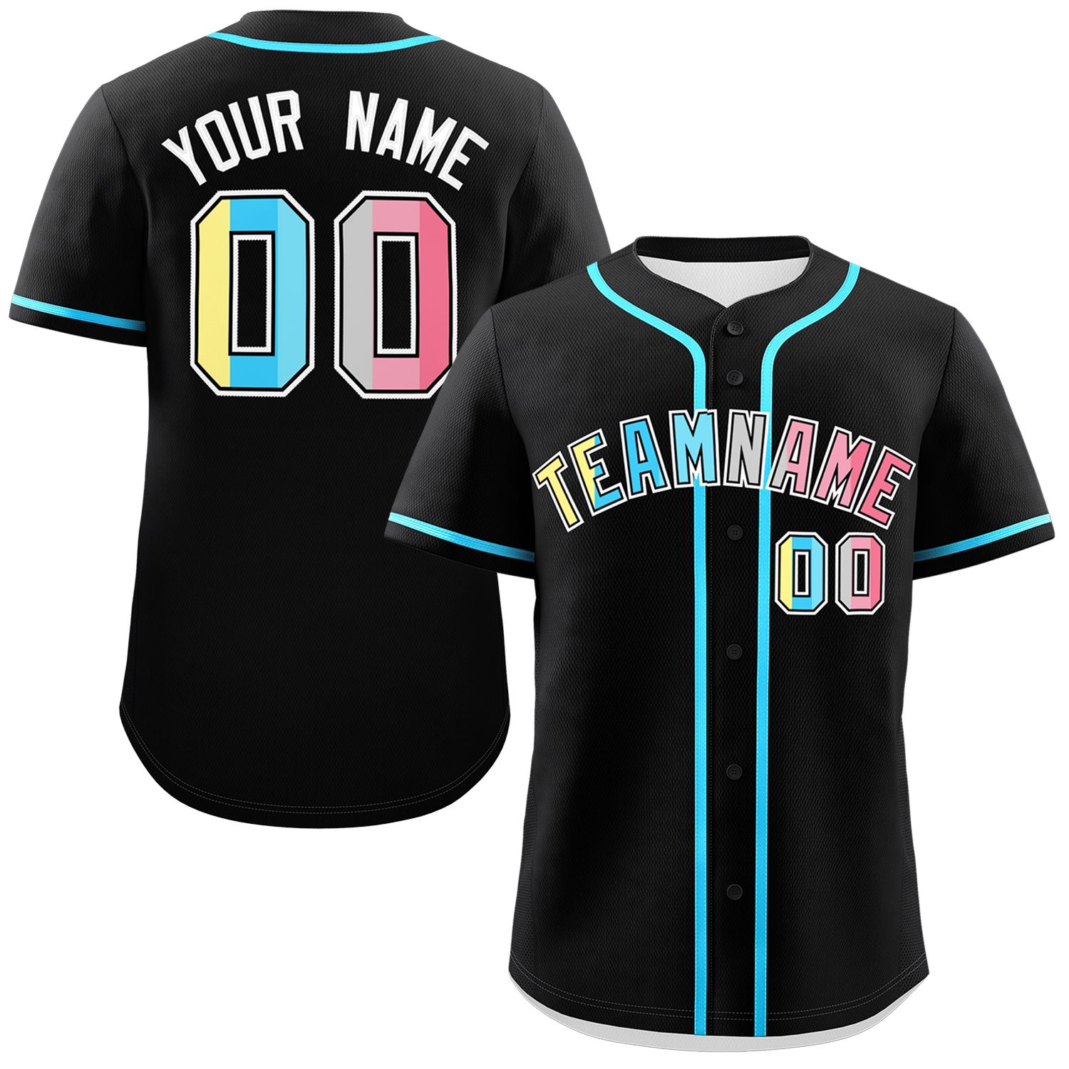 Custom Black Genderflux For Pride Month Classic Style Authentic Baseball Jersey