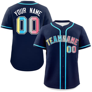 Custom Navy Genderflux For Pride Month Classic Style Authentic Baseball Jersey