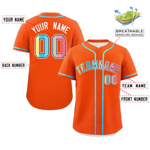 Custom Orange Genderflux For Pride Month Classic Style Authentic Baseball Jersey