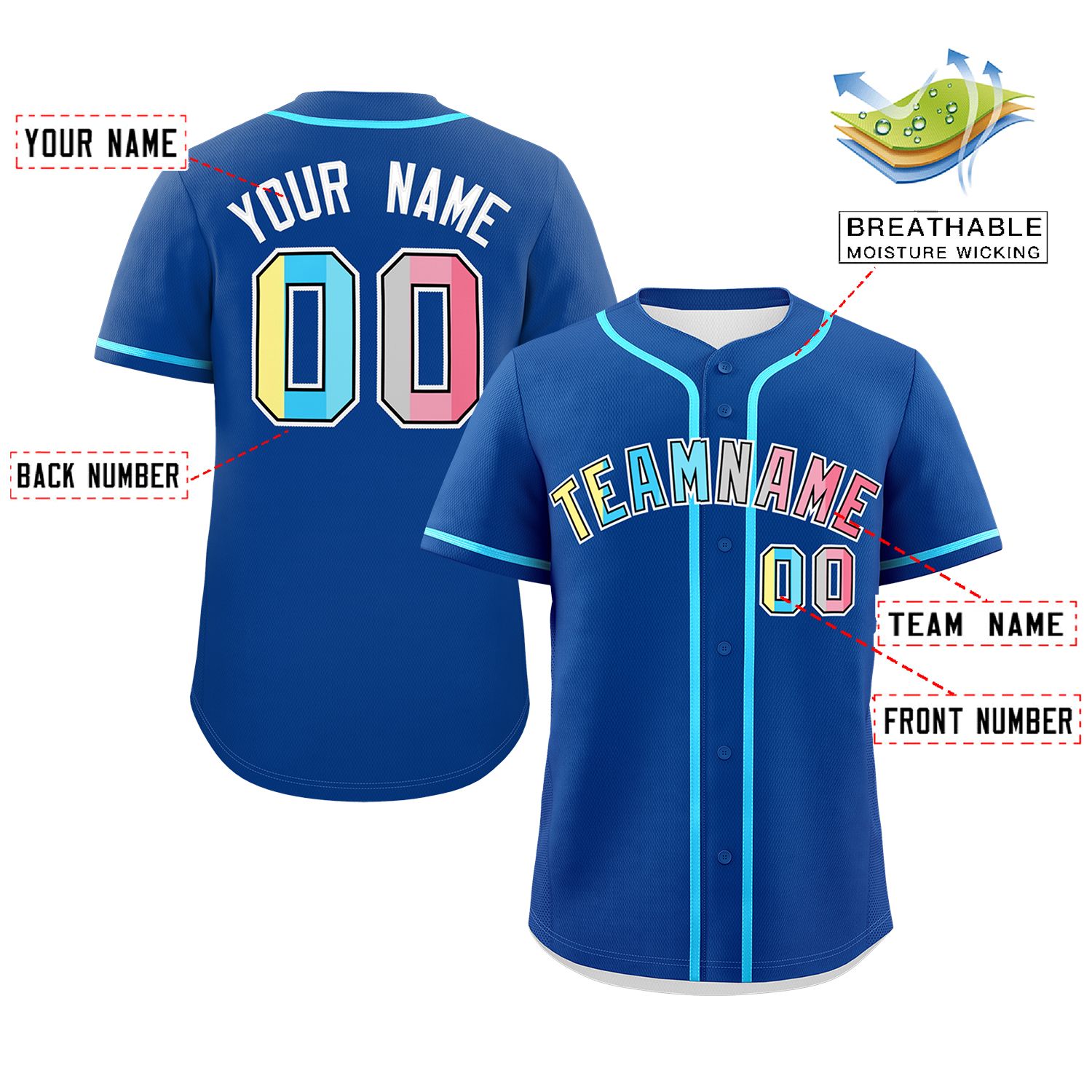 Custom Royal Genderflux For Pride Month Classic Style Authentic Baseball Jersey