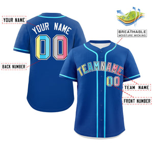 Custom Royal Genderflux For Pride Month Classic Style Authentic Baseball Jersey