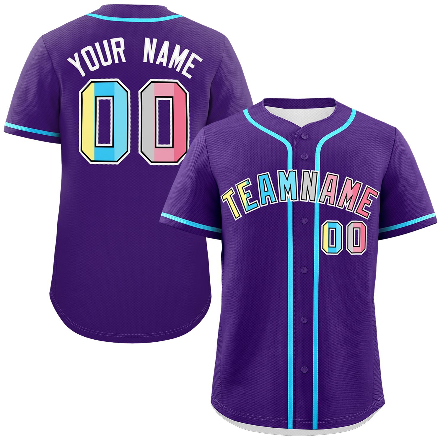 Custom Purple Genderflux For Pride Month Classic Style Authentic Baseball Jersey