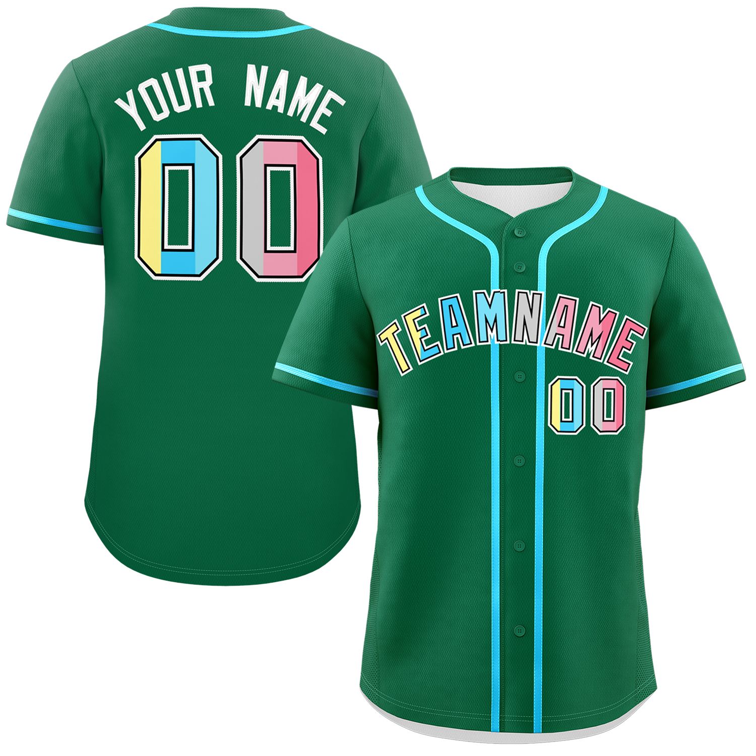 Custom Kelly Green Genderflux For Pride Month Classic Style Authentic Baseball Jersey