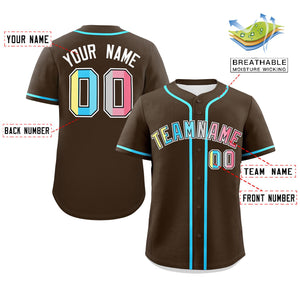 Custom Brown Genderflux For Pride Month Classic Style Authentic Baseball Jersey