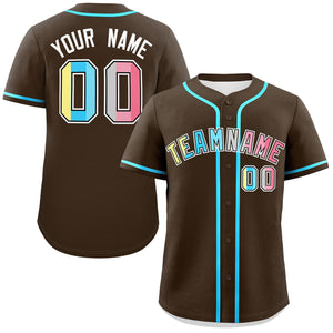 Custom Brown Genderflux For Pride Month Classic Style Authentic Baseball Jersey