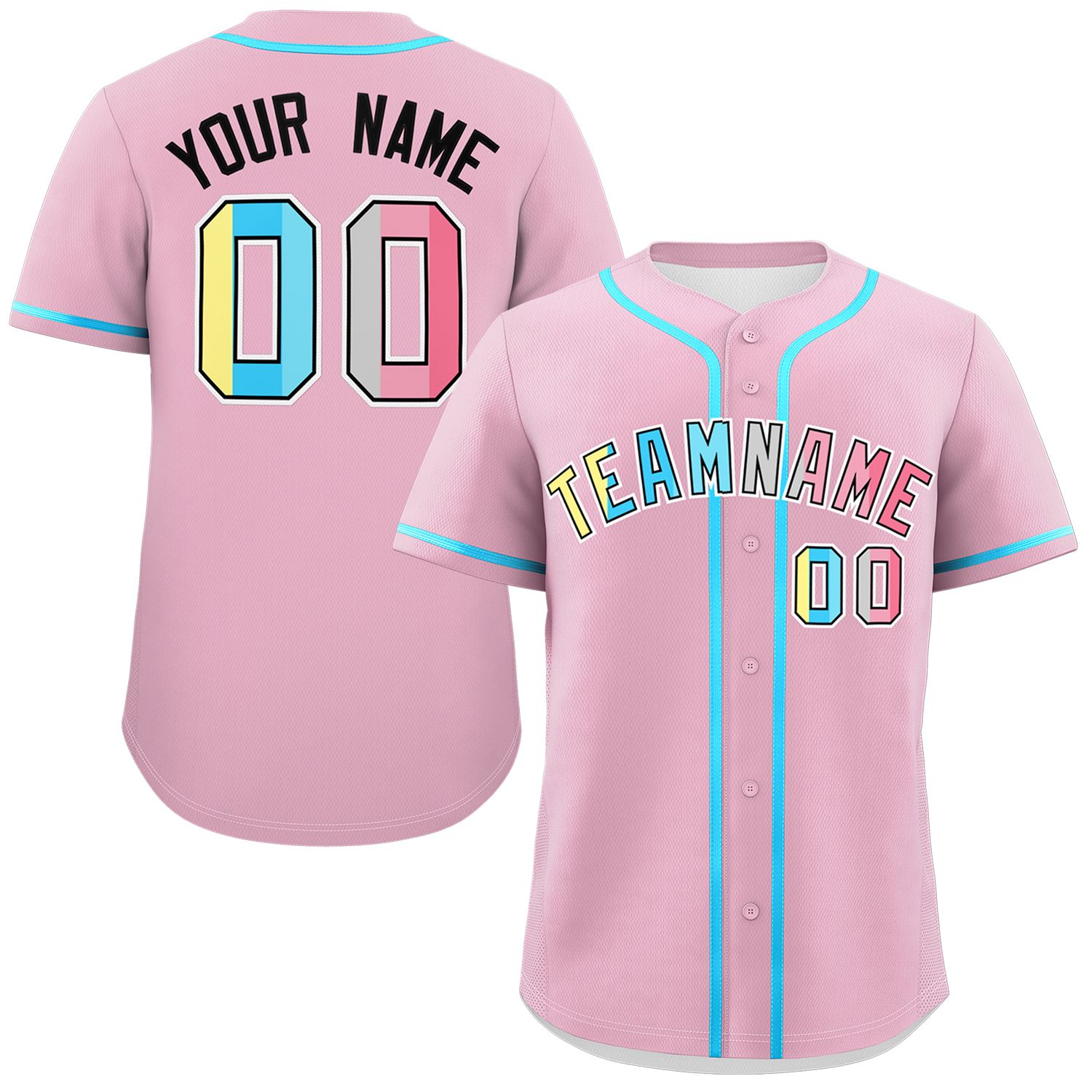 Custom Light Pink Genderflux For Pride Month Classic Style Authentic Baseball Jersey