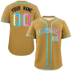 Custom Old Gold Genderflux For Pride Month Classic Style Authentic Baseball Jersey