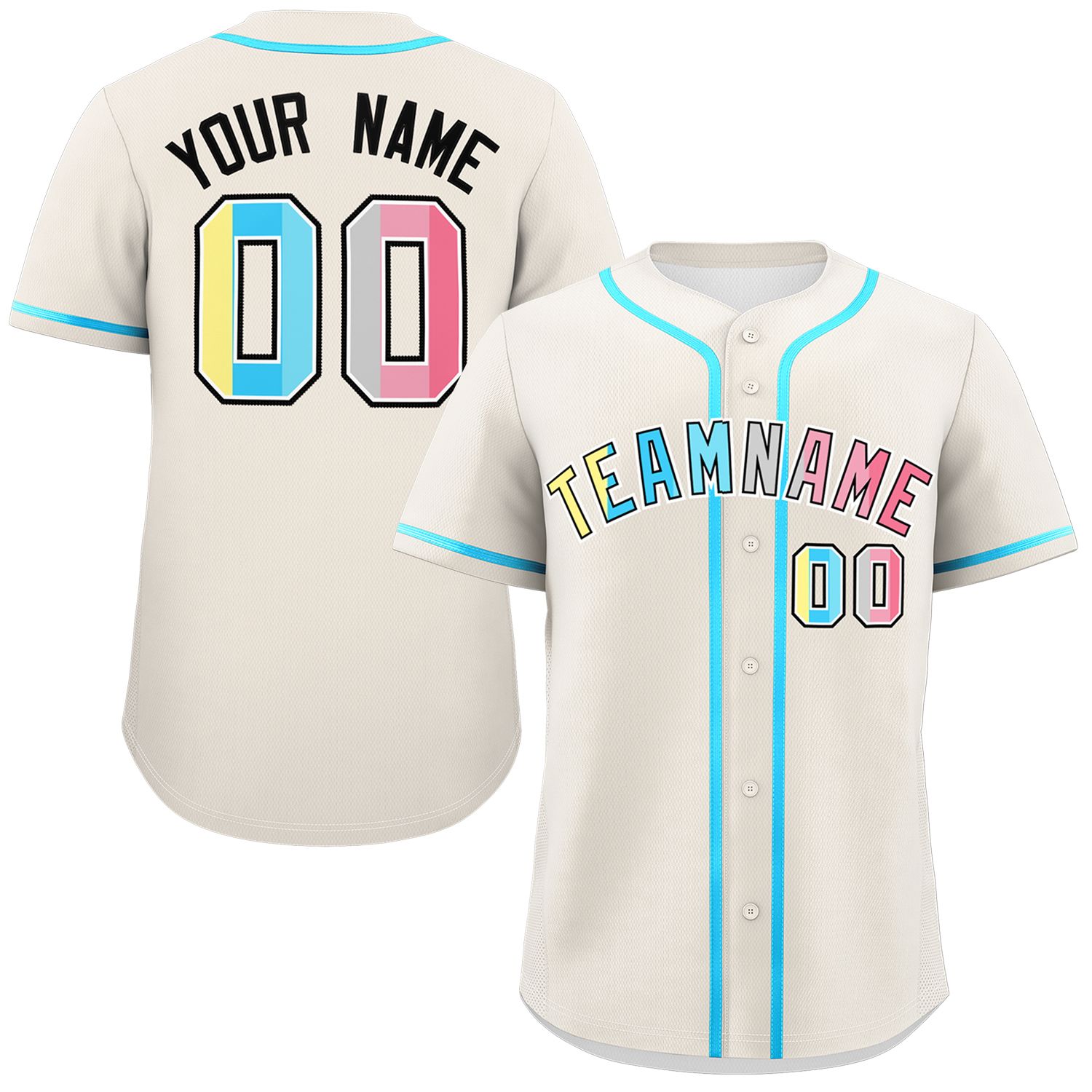 Custom Cream Genderflux For Pride Month Classic Style Authentic Baseball Jersey