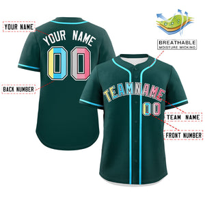 Custom Midnight Green Genderflux For Pride Month Classic Style Authentic Baseball Jersey