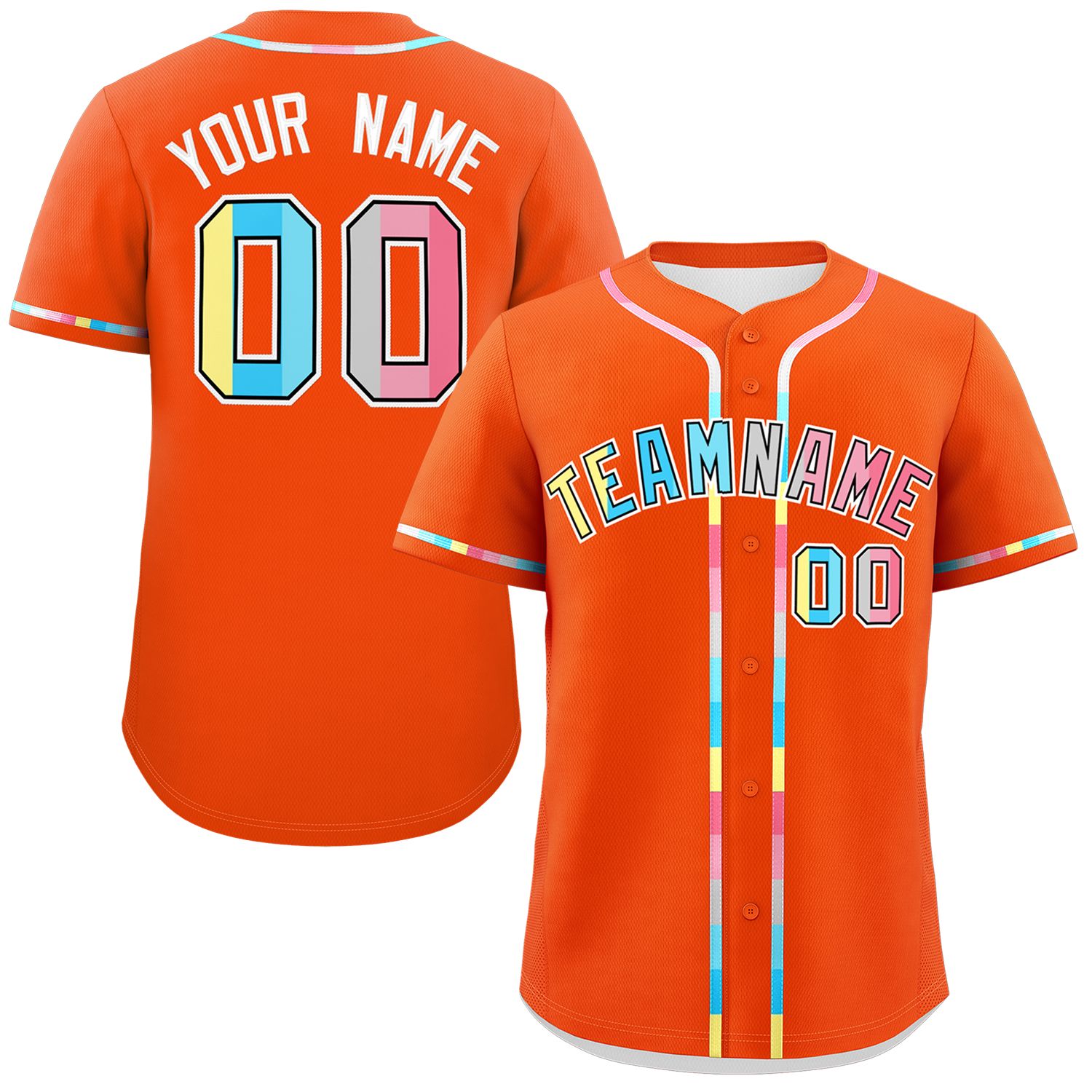 Custom Orange Genderflux For Pride Month Classic Style Authentic Baseball Jersey